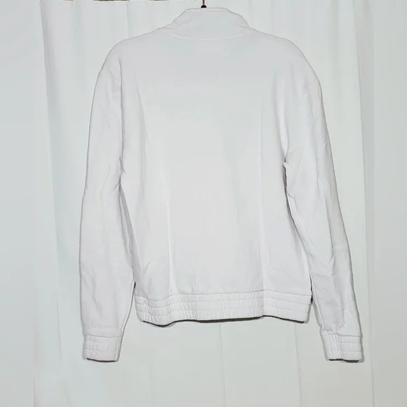 Fila Ladies' 1/4 Zip Fleece Pullover Sweatshirt, White/Navy Large - Picture 4 of 14